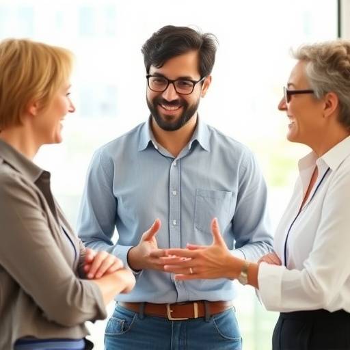 Un team che collabora durante una sessione di coaching di gruppo, mostrando dinamiche positive.